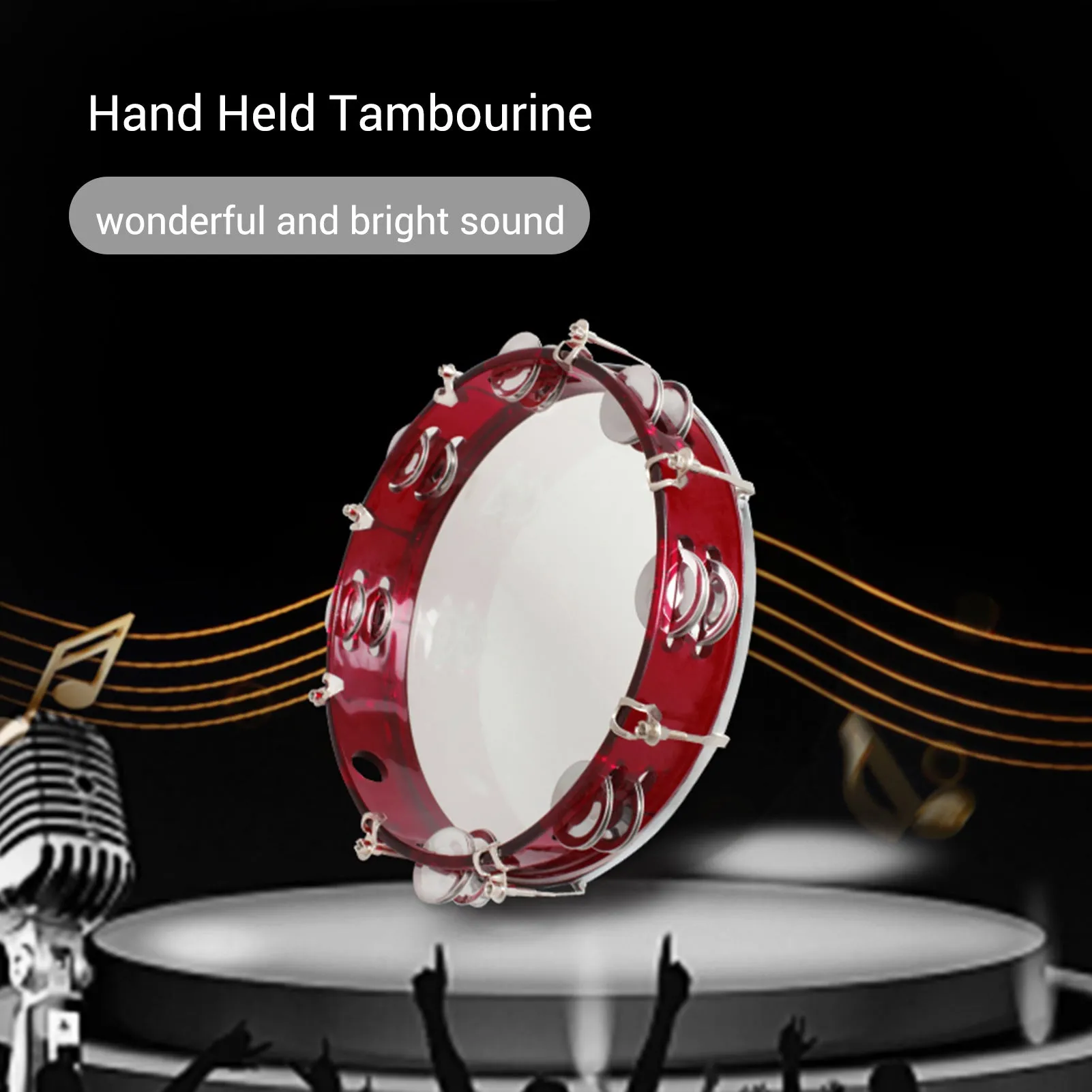 10 Inch Handheld Tambourine