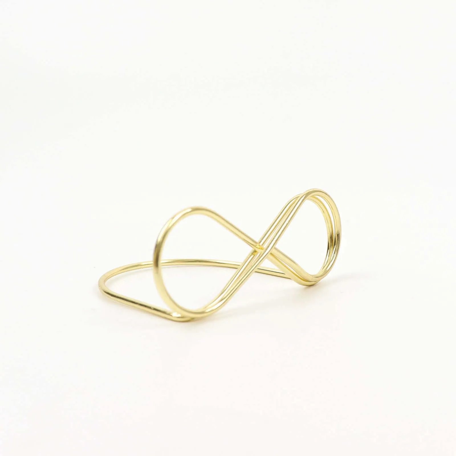 10 Pack Gold Metal Infinity Card Holder Stands, Table Number Stands, Wedding Table Place Card Menu Clips 3"