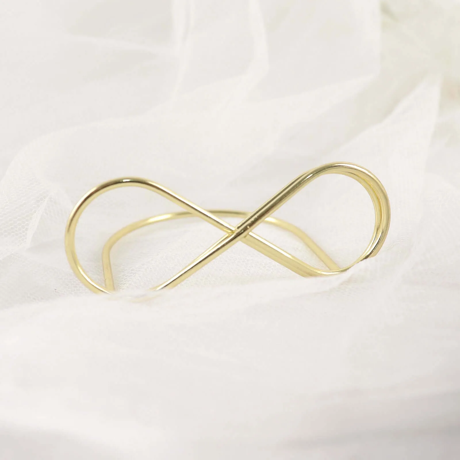 10 Pack Gold Metal Infinity Card Holder Stands, Table Number Stands, Wedding Table Place Card Menu Clips 3"