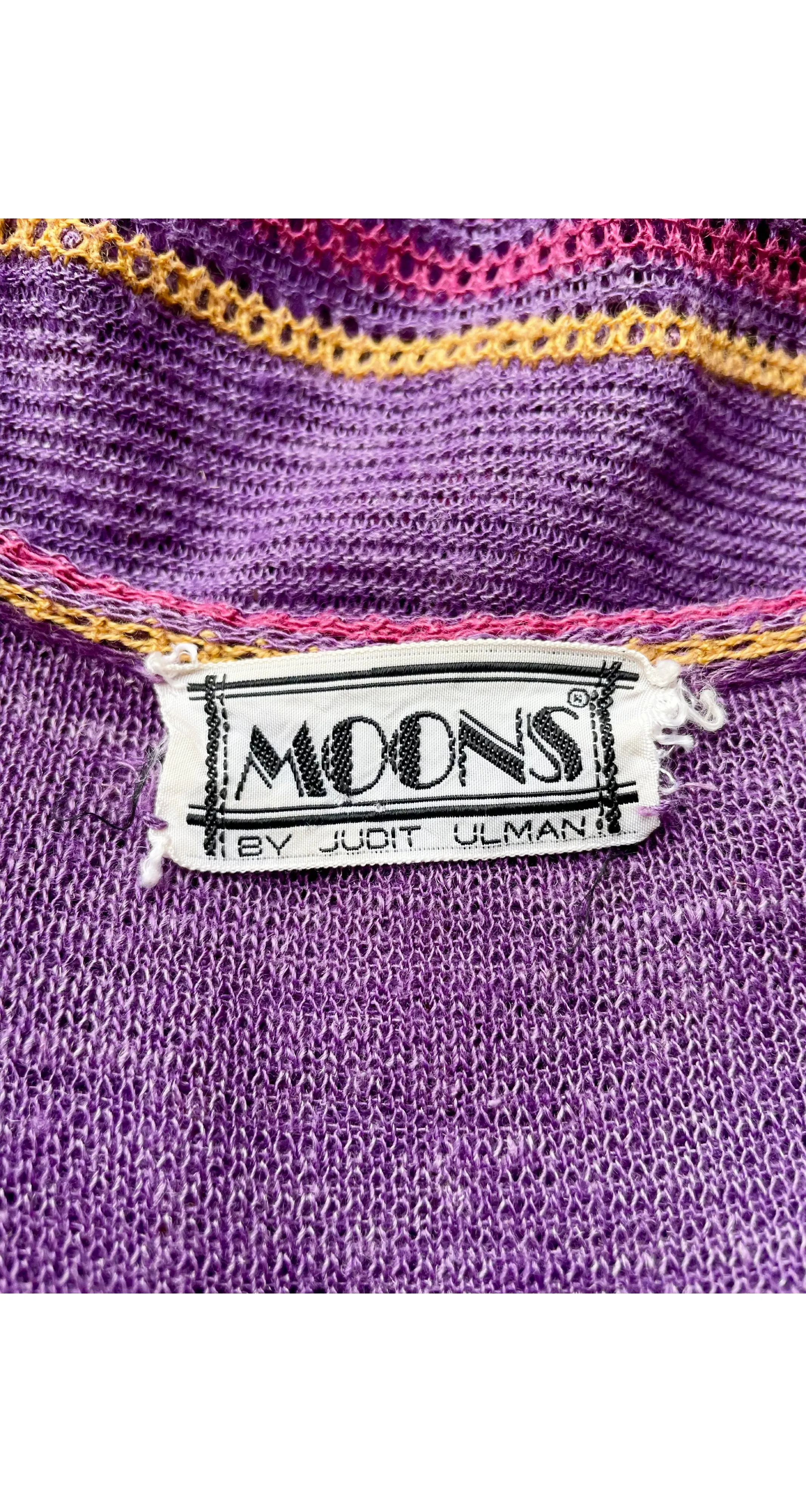 1970s Purple Knit Mini Dress & Head Scarf