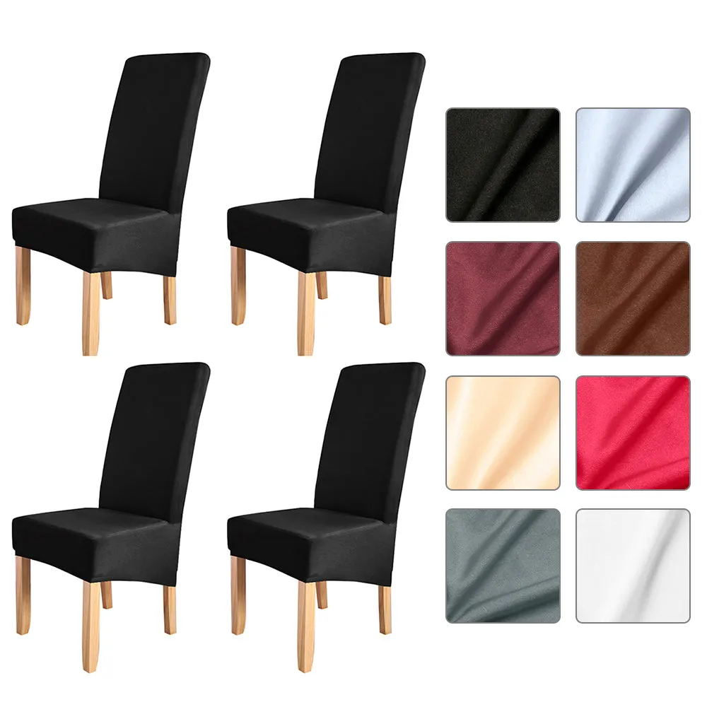 4 Piece  Solid Colour Chair Cover