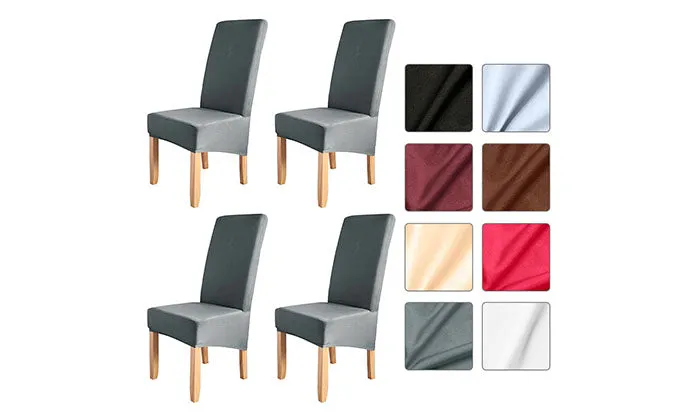 4 Piece  Solid Colour Chair Cover