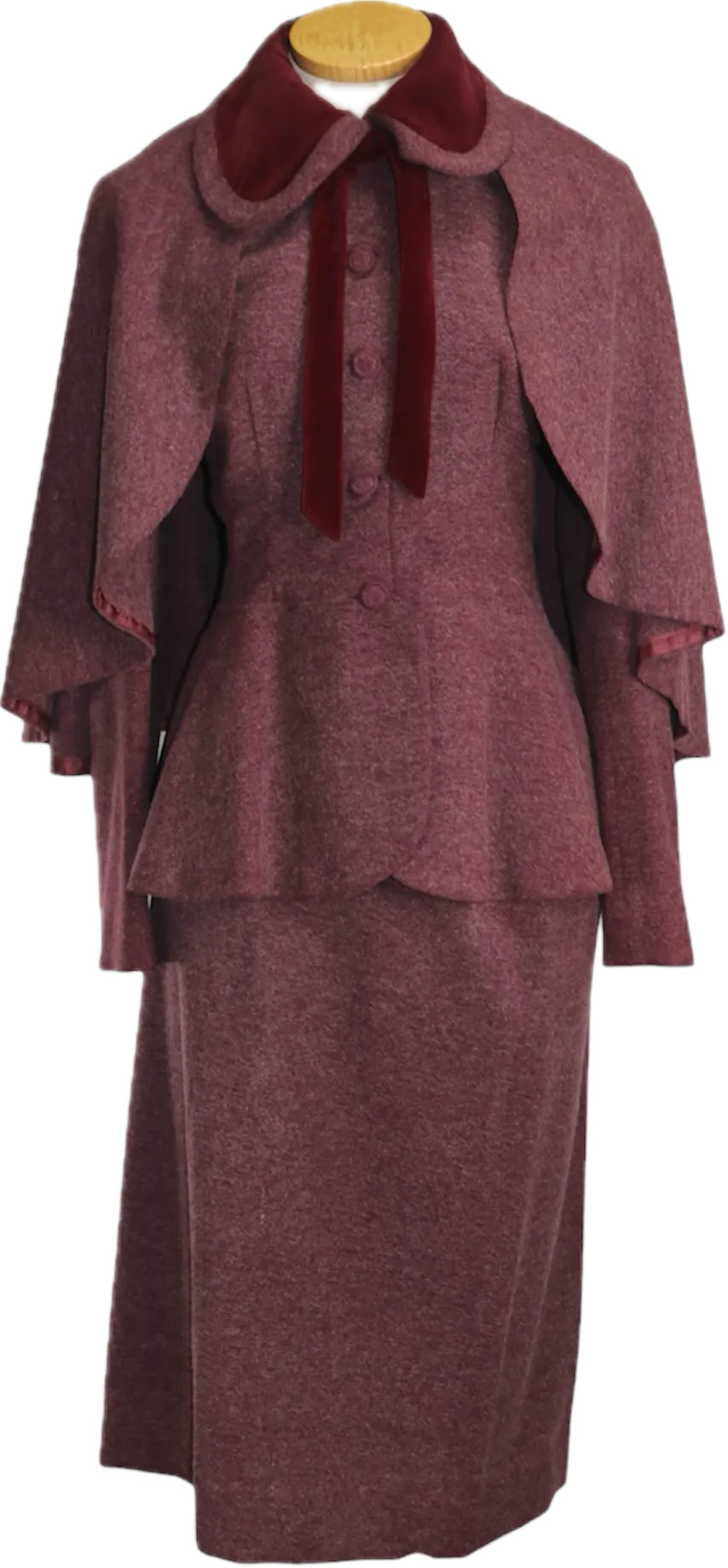 50s Lilli Ann Purple 3 Piece Skirt Suit Set     w28"