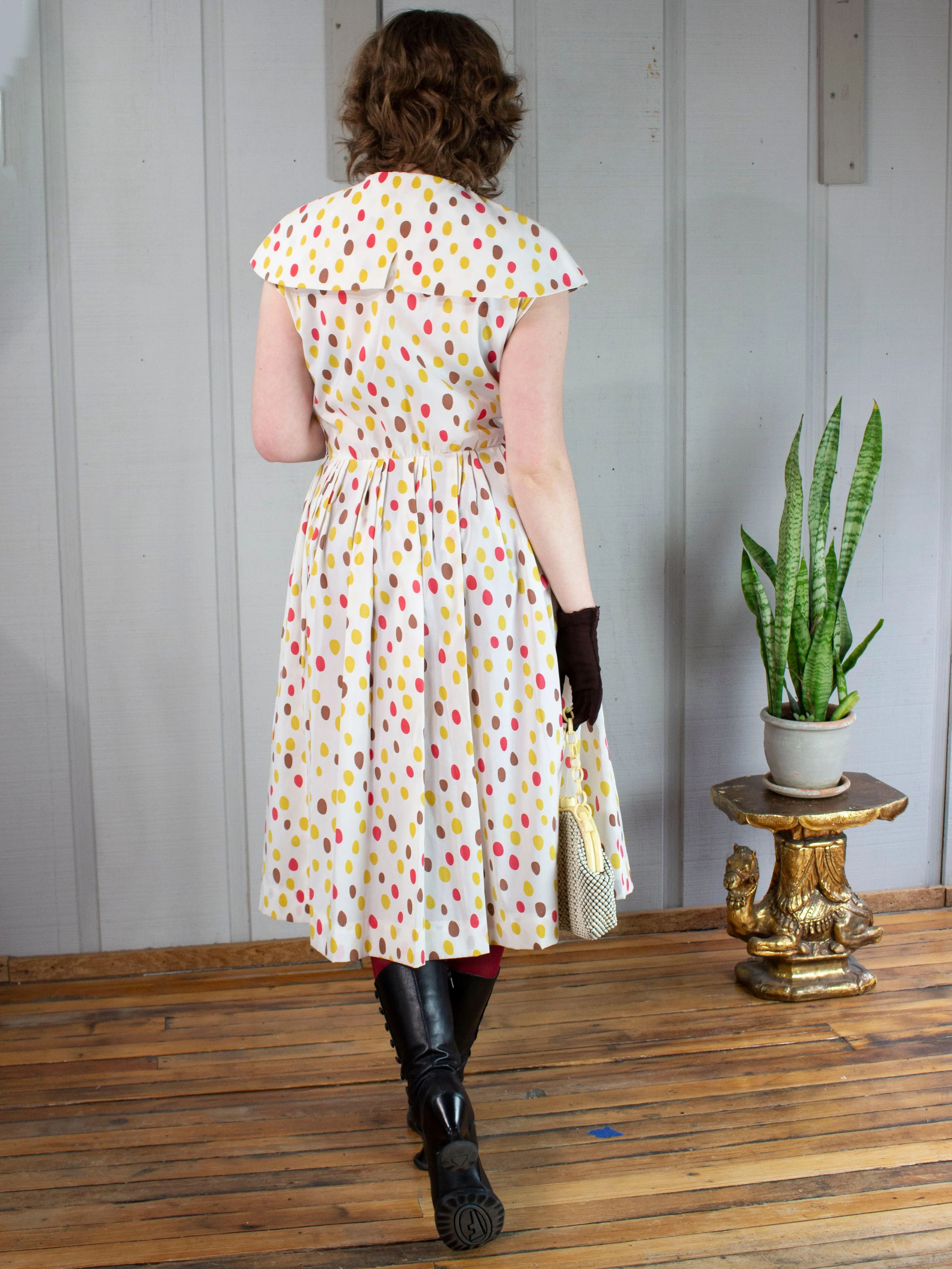 50s Syd Chicago Dots Dress         M