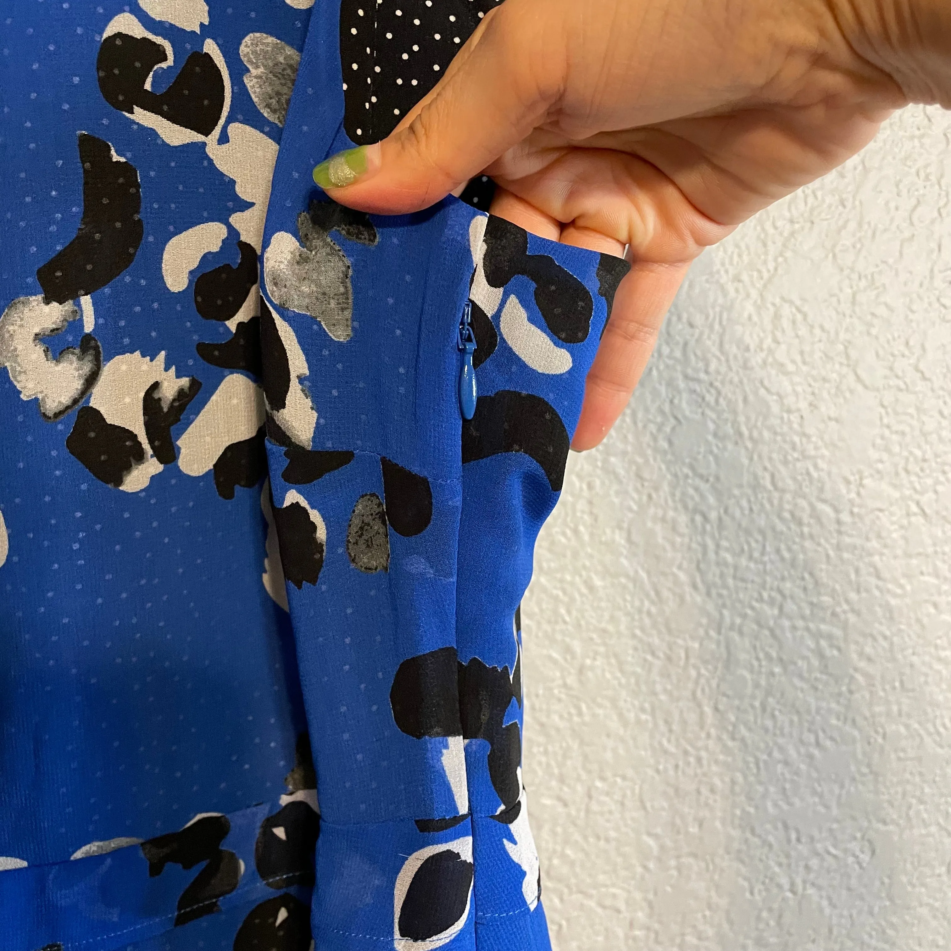 Abstract Polka Dot Button Dress