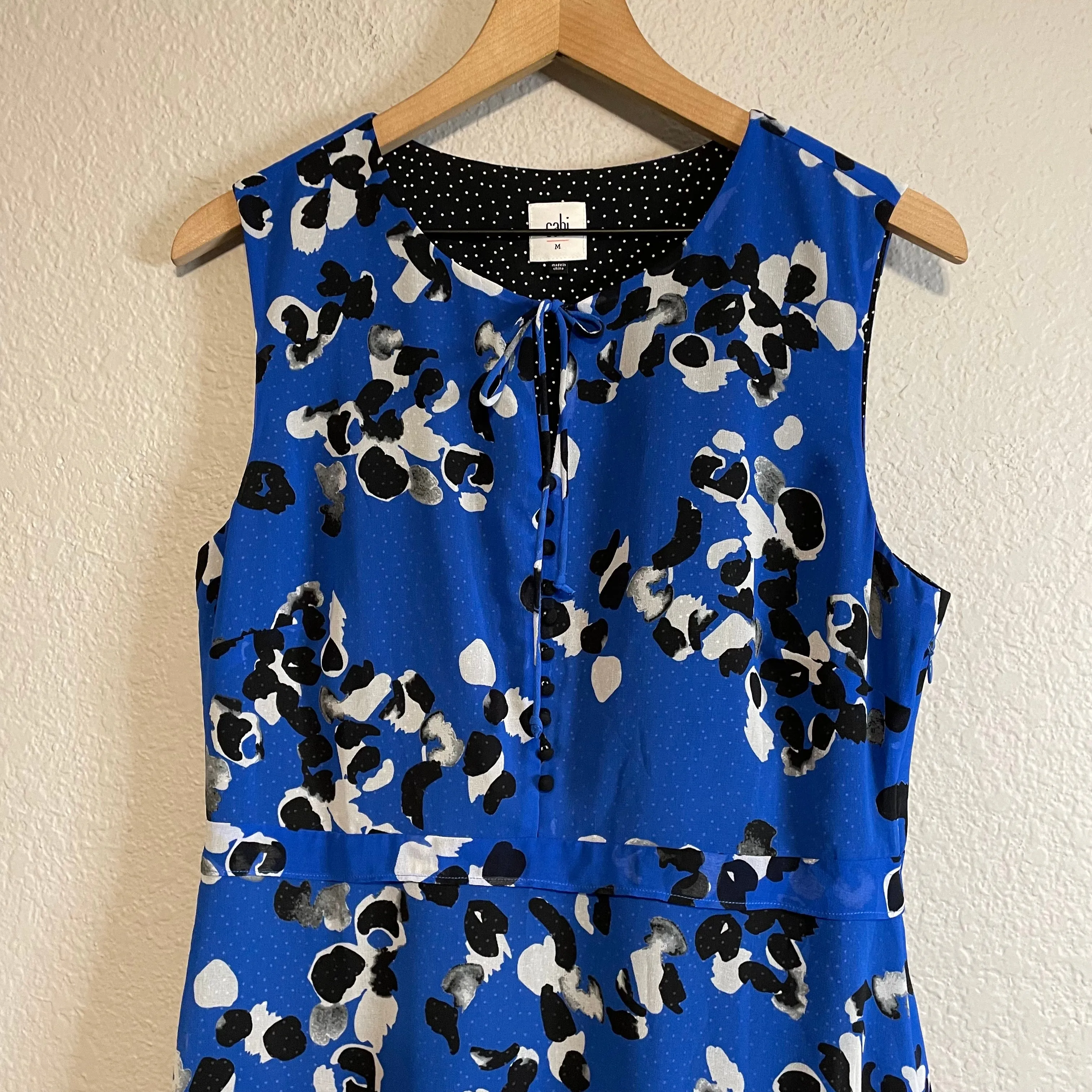 Abstract Polka Dot Button Dress