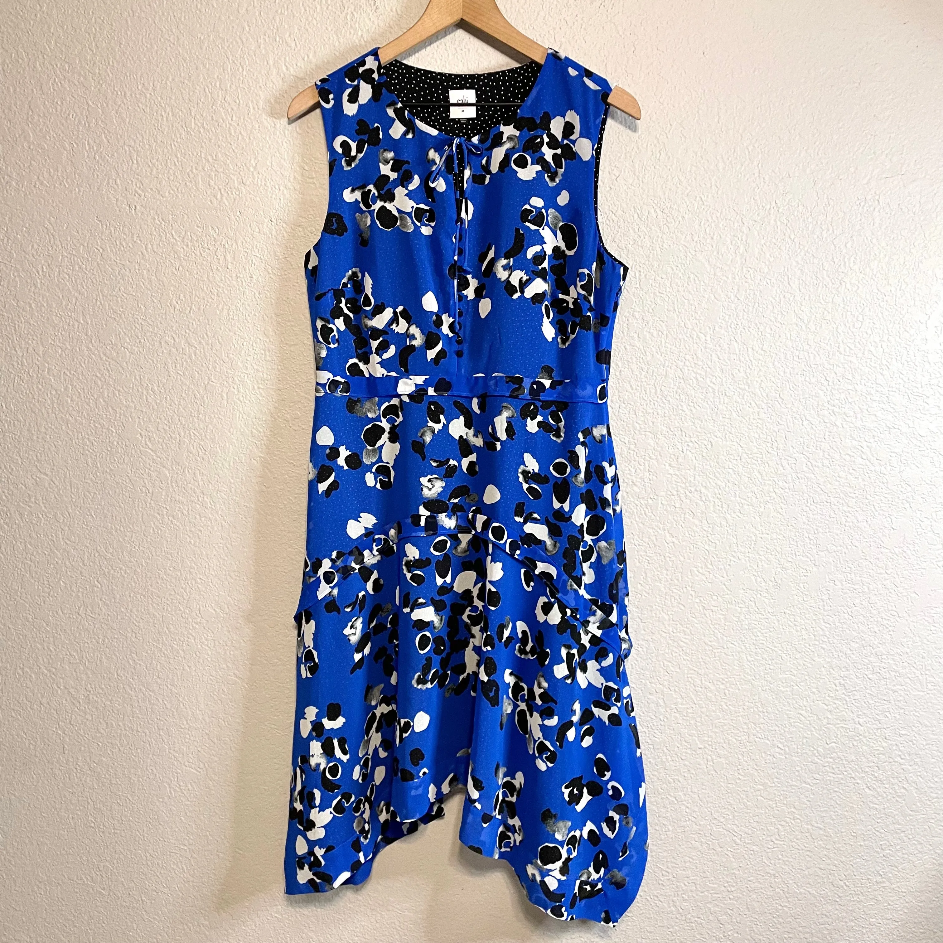 Abstract Polka Dot Button Dress