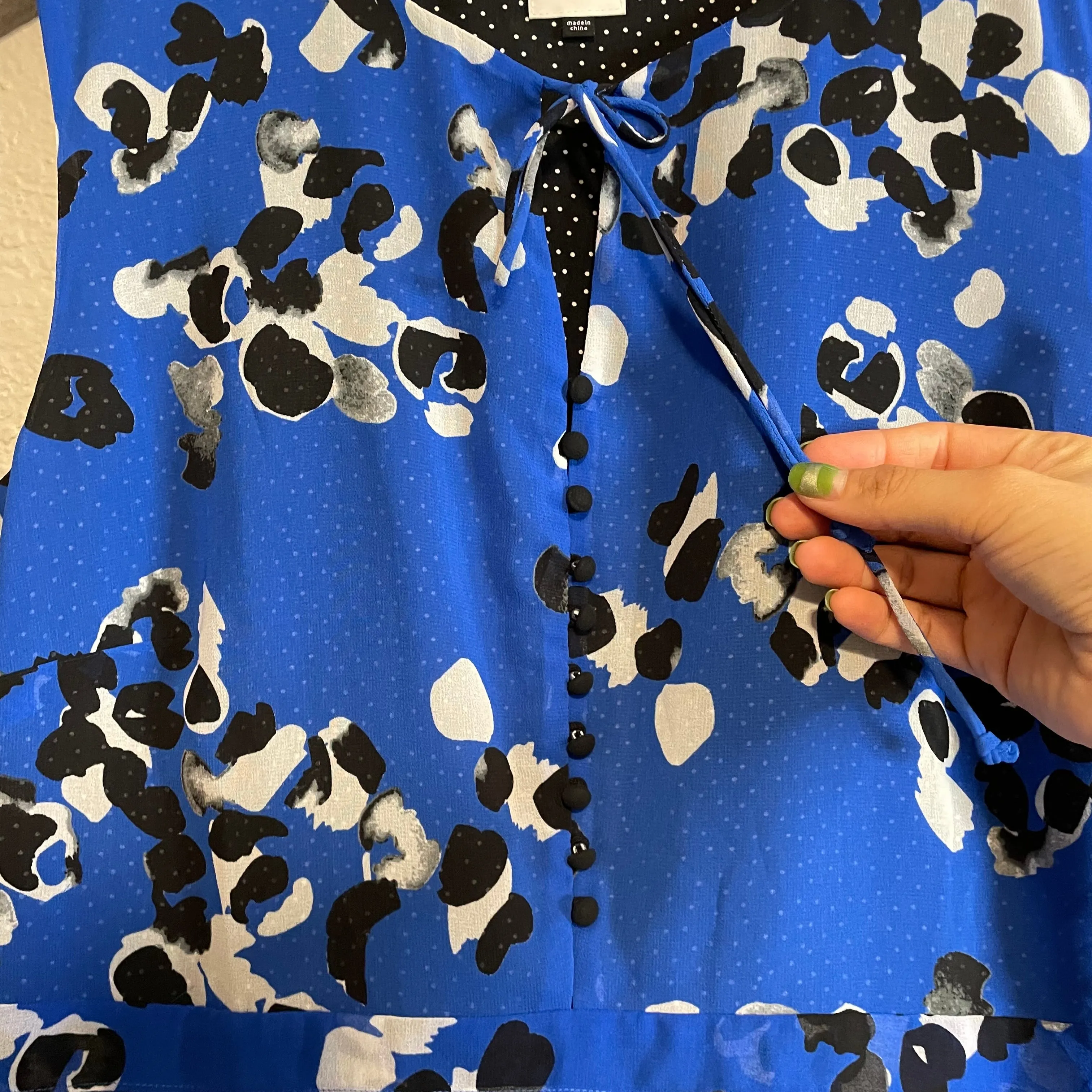 Abstract Polka Dot Button Dress