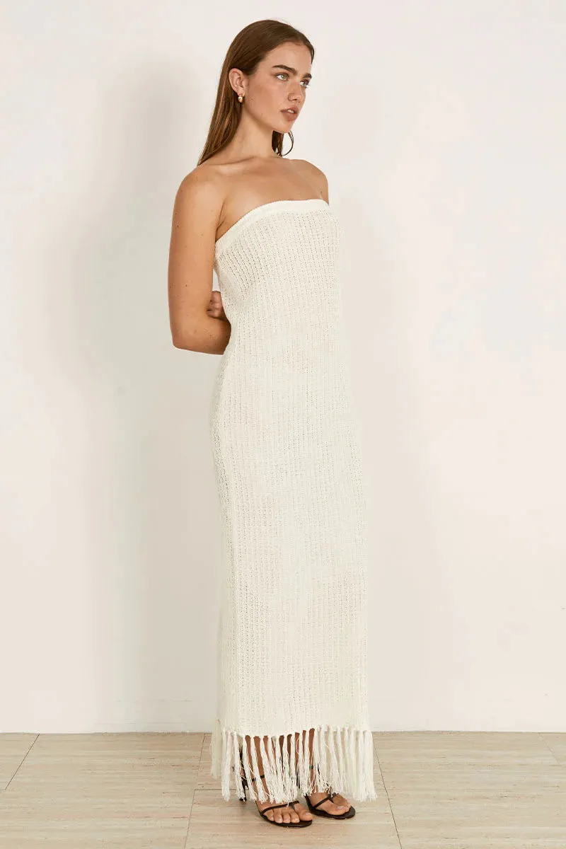 Adorne Knit Midi Dress - Pearl