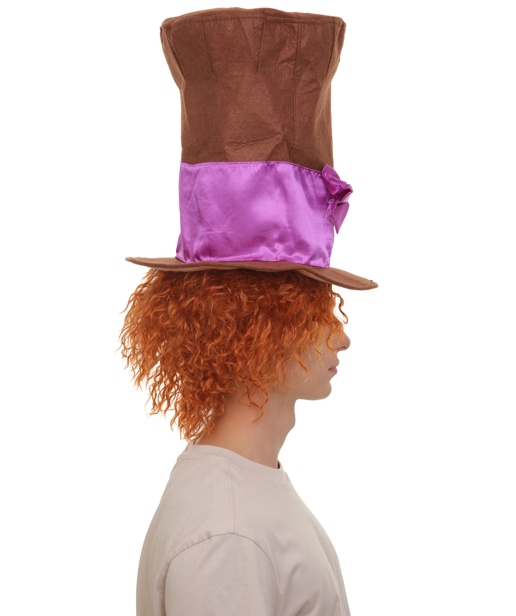 Adult Men's Orange Short Messy Curly  Wig | Best for Halloween | Flame-retardant Synthetic Fiber
