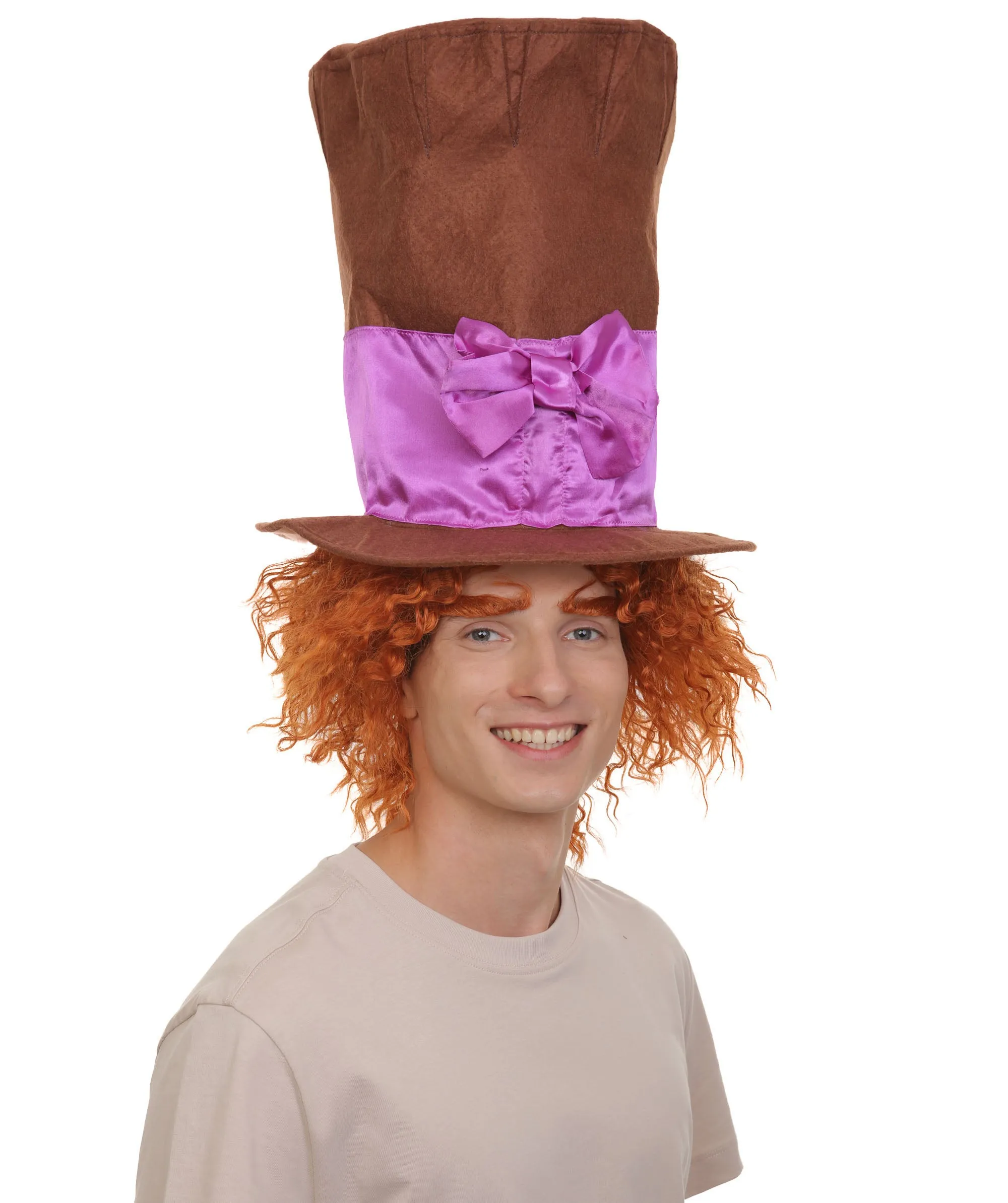 Adult Men's Orange Short Messy Curly  Wig | Best for Halloween | Flame-retardant Synthetic Fiber