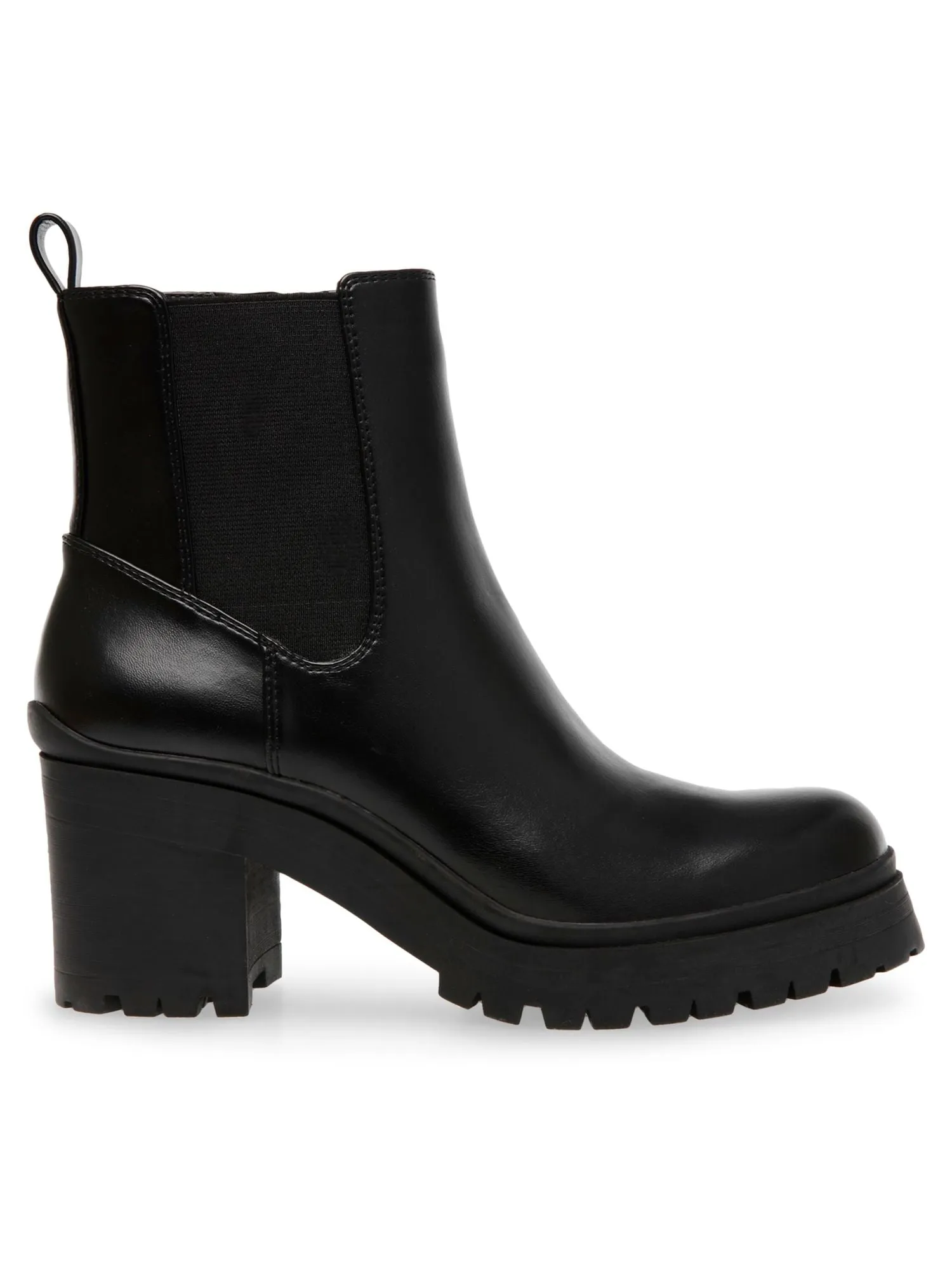 ANNE KLEIN Womens Black Padded Pull Tab Lug Sole Goring Zion Round Toe Block Heel Zip-Up Booties M