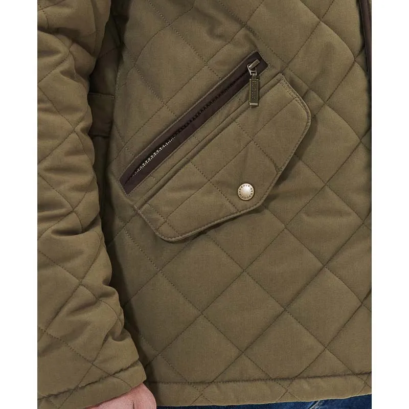 Barbour Shoveler Mens Waterproof Quilted Jacket - Clay