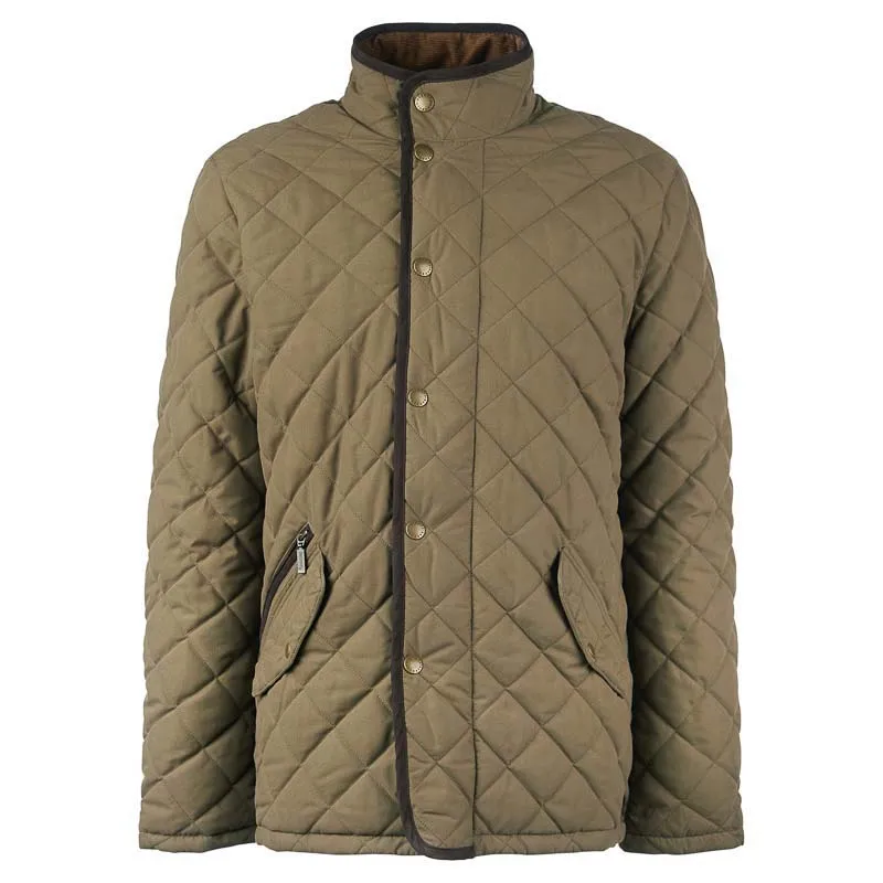 Barbour Shoveler Mens Waterproof Quilted Jacket - Clay