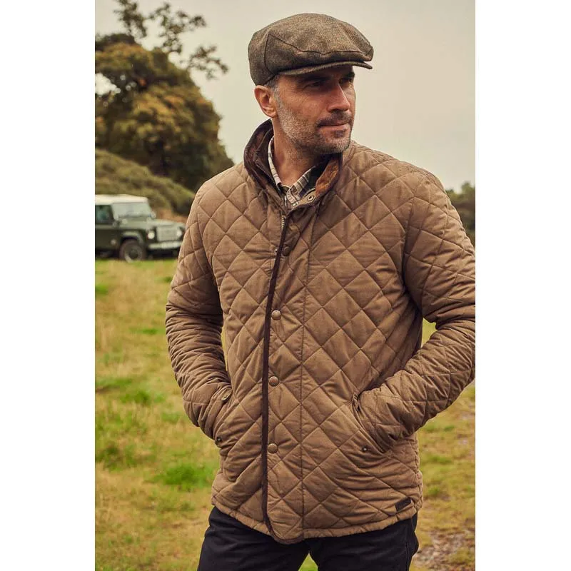 Barbour Shoveler Mens Waterproof Quilted Jacket - Clay