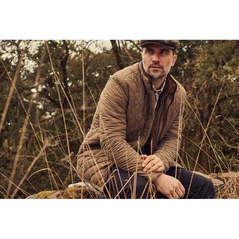 Barbour Shoveler Mens Waterproof Quilted Jacket - Clay