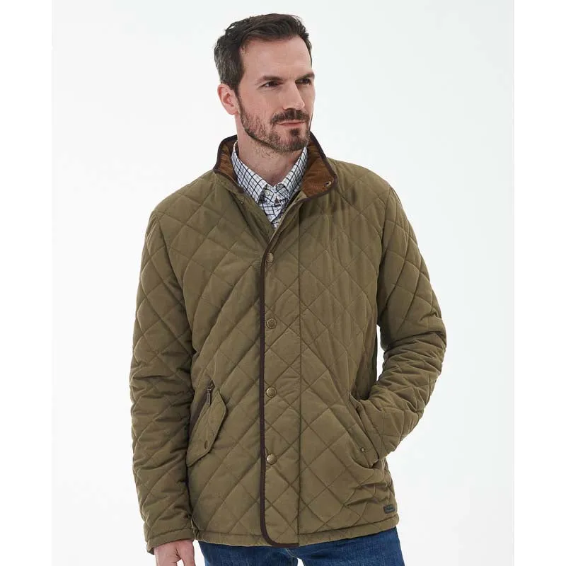 Barbour Shoveler Mens Waterproof Quilted Jacket - Clay