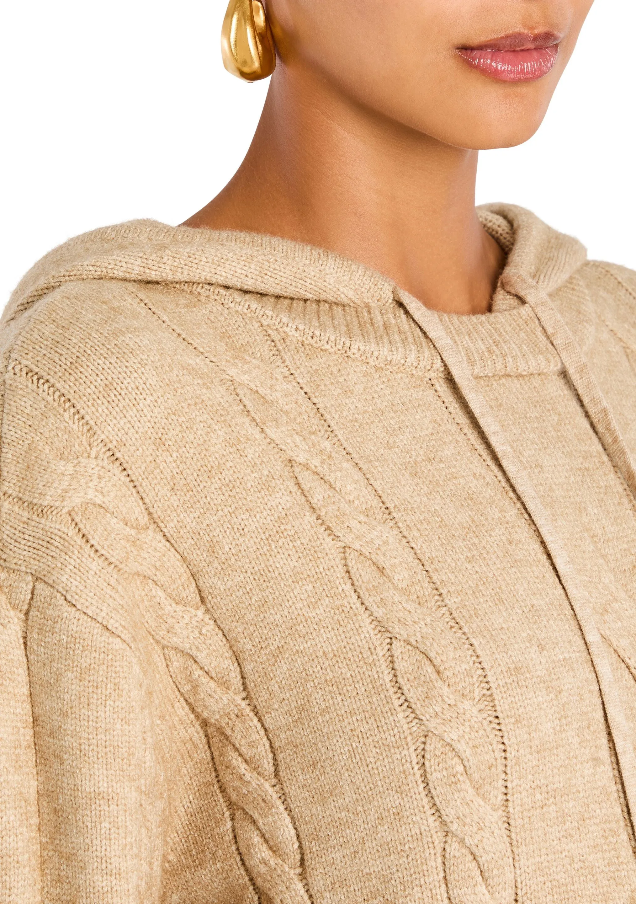 Cab Cable Knit Hoodie Dress