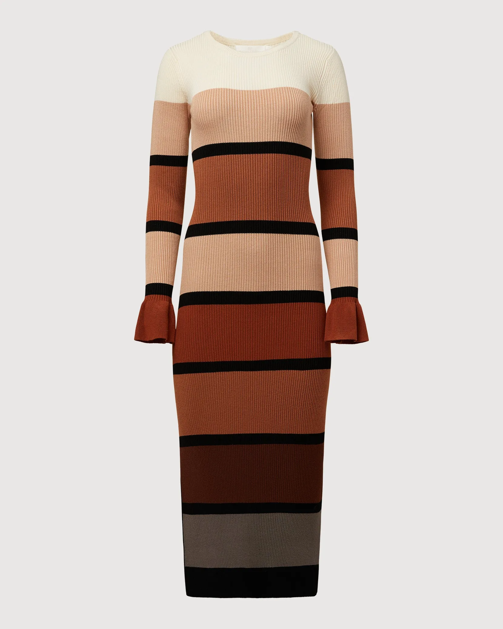 Colorblock Knit Midi Dress