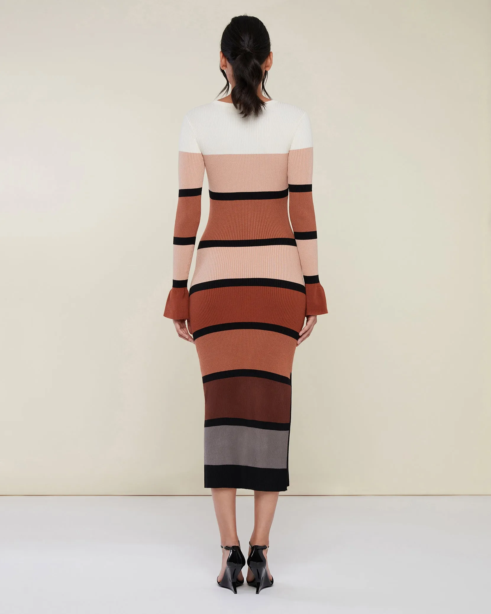 Colorblock Knit Midi Dress