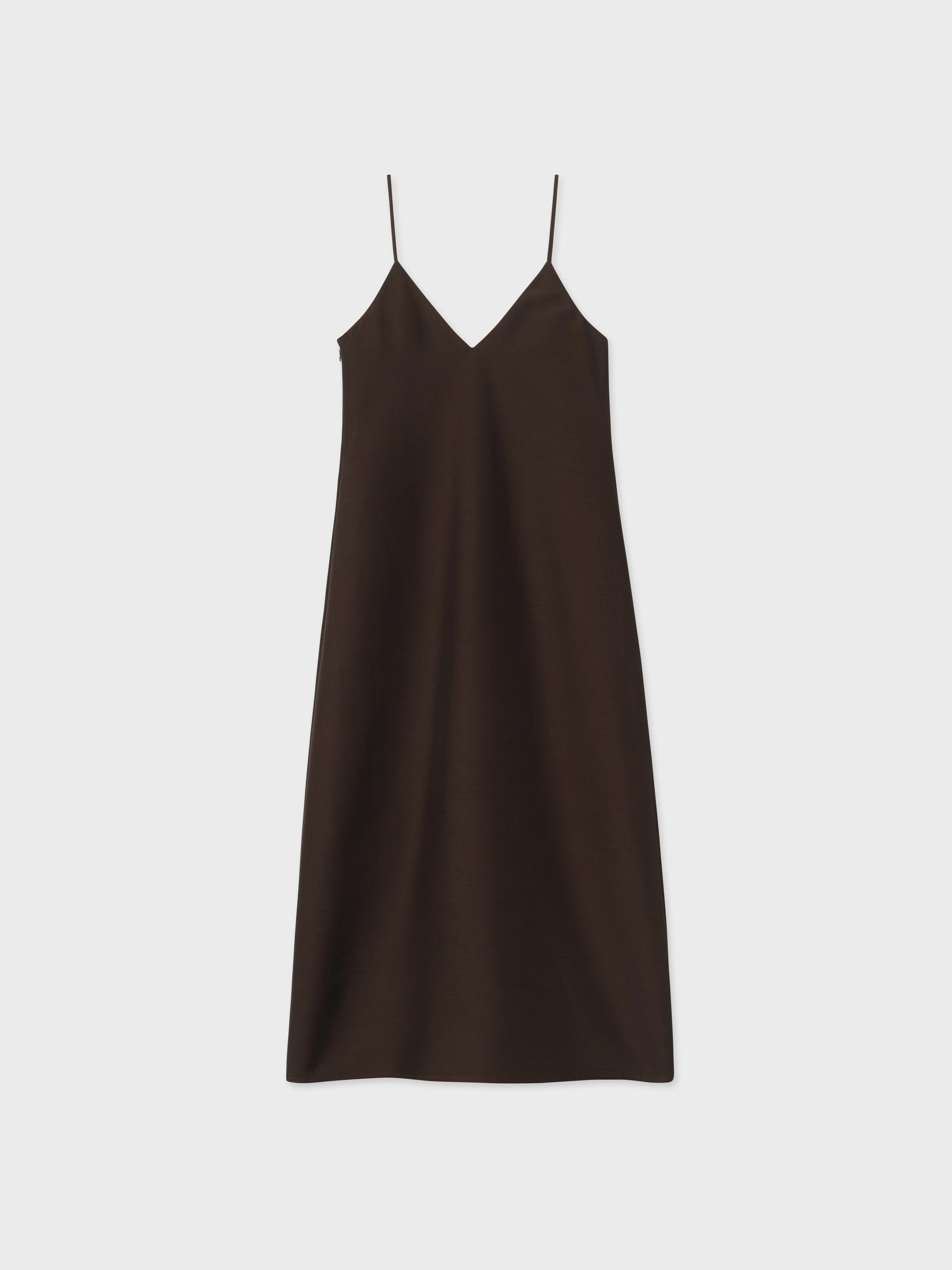 Evening Slip Dress in Faille - Chocolate