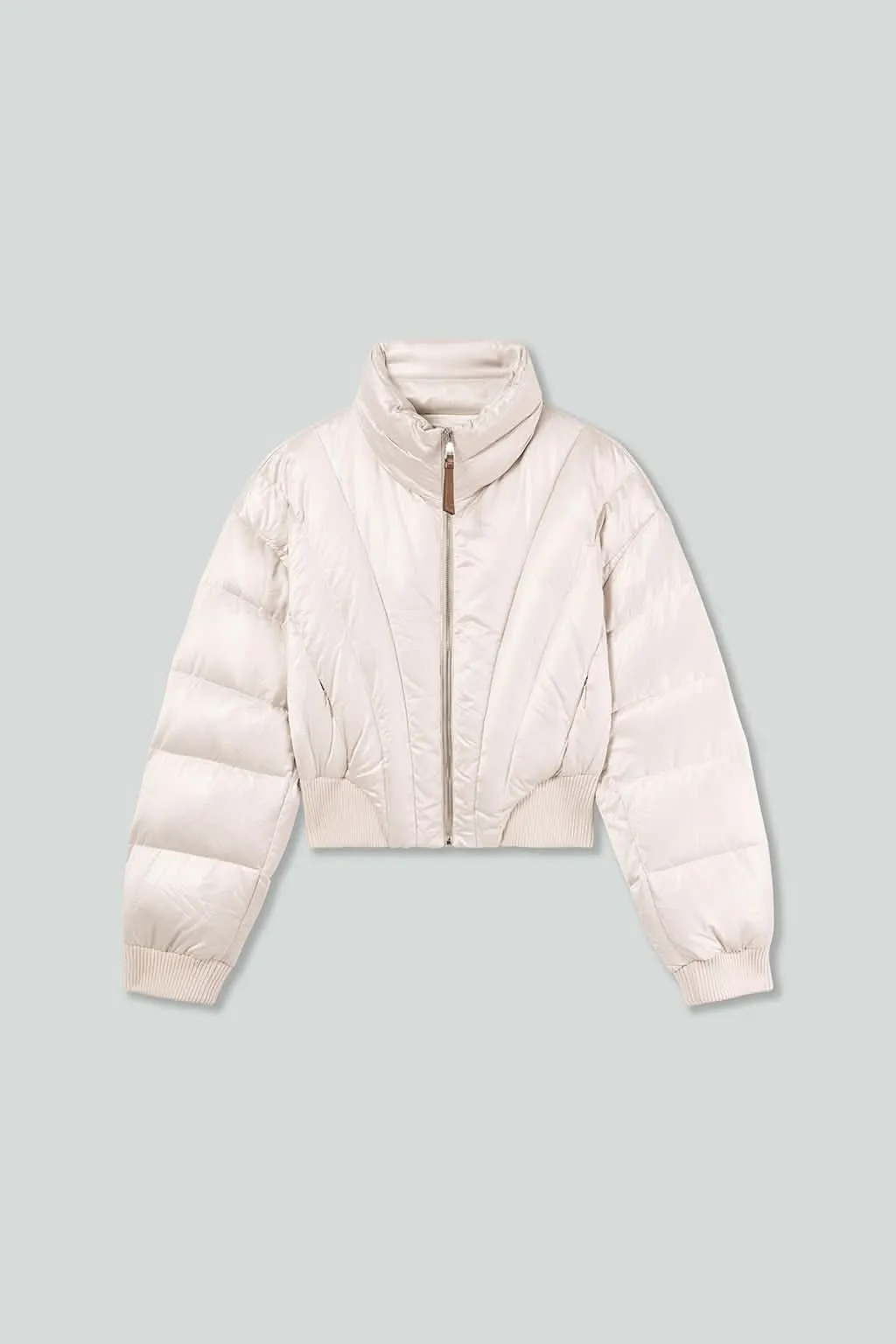 Flannel Neck Puffy Jacket