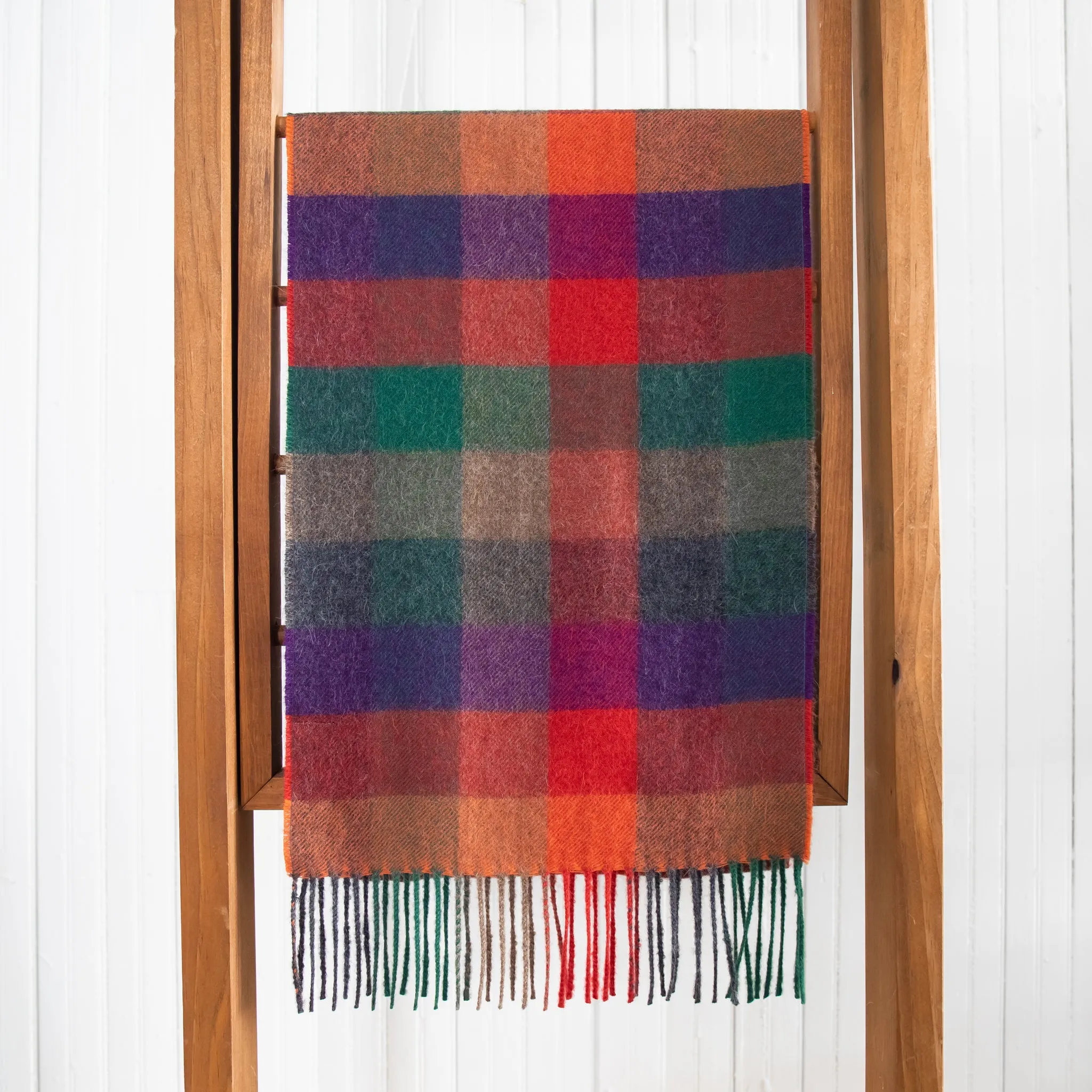 Fluff Alpaca Plaid Baby Alpaca Scarf