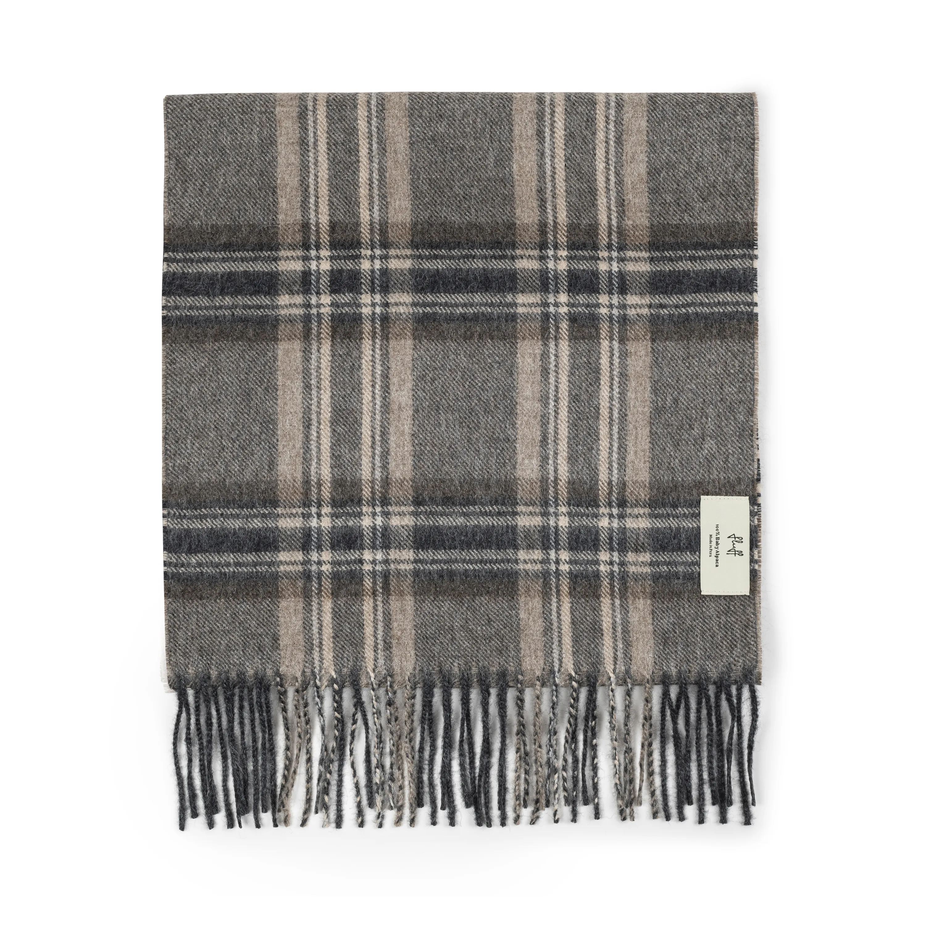 Fluff Alpaca Plaid Baby Alpaca Scarf