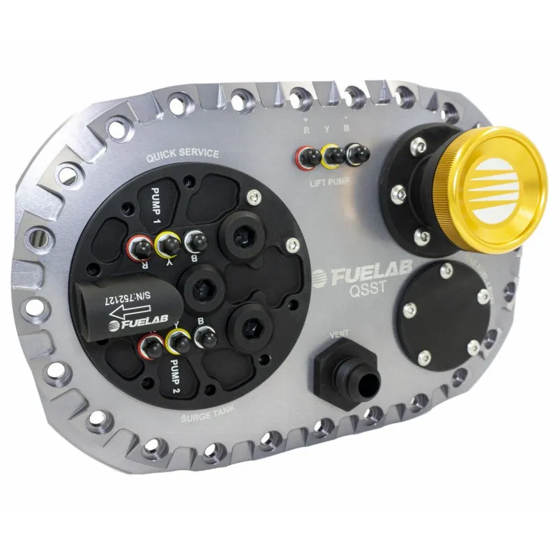 FUELAB 62710-3 Fuel System QSST Titanium with Surge Tank Pump Dual FUELAB 49614 with Controller, no lift pump