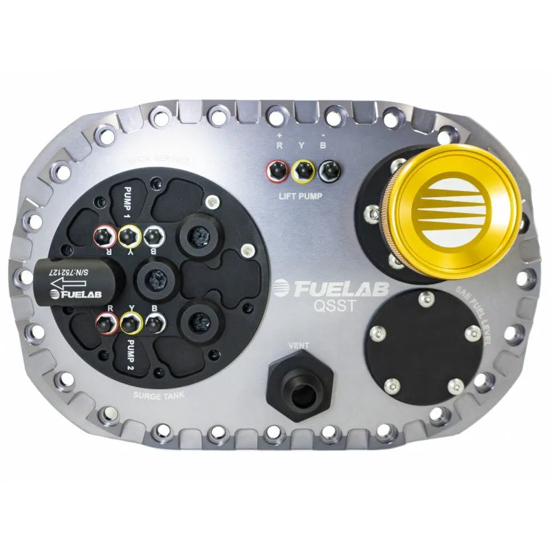 FUELAB 62710-3 Fuel System QSST Titanium with Surge Tank Pump Dual FUELAB 49614 with Controller, no lift pump