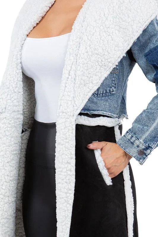Fuzzy Teddy Trench Coat