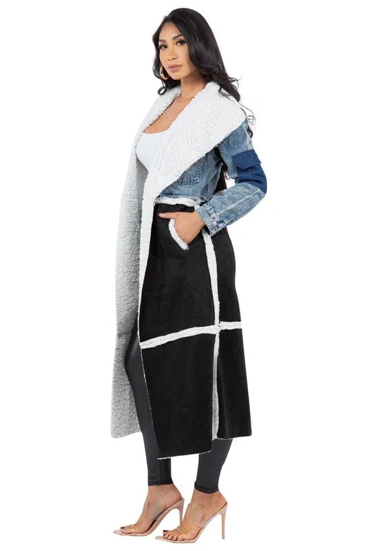 Fuzzy Teddy Trench Coat