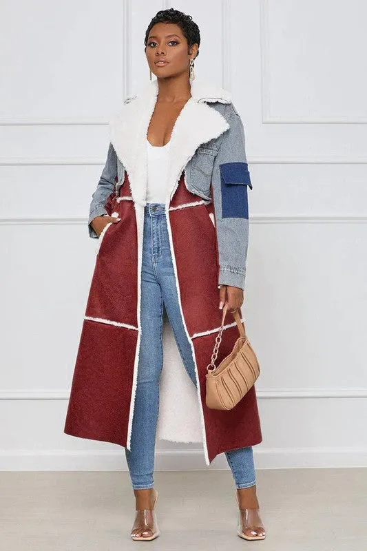 Fuzzy Teddy Trench Coat