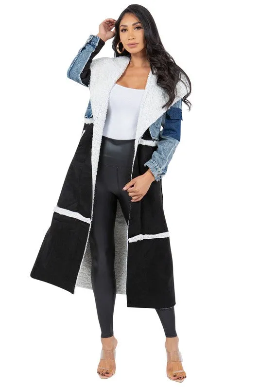 Fuzzy Teddy Trench Coat