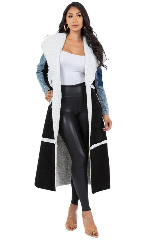Fuzzy Teddy Trench Coat