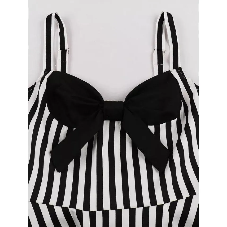 GGR Beetlejuice Swing Dress in Black and White Stripes