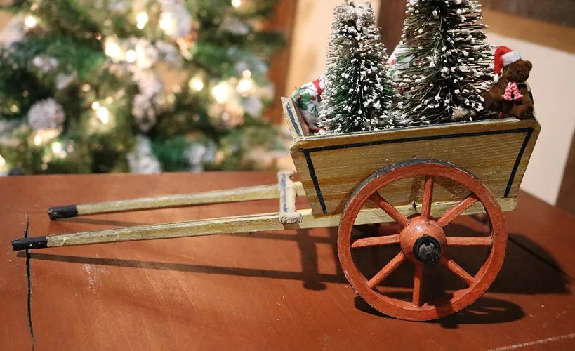 Horse Pull Toy and Paint Decorated Cart Fantastic