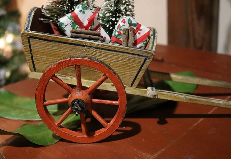 Horse Pull Toy and Paint Decorated Cart Fantastic