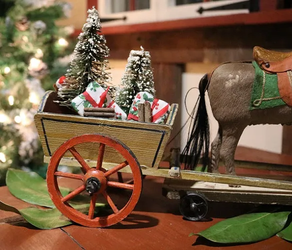 Horse Pull Toy and Paint Decorated Cart Fantastic