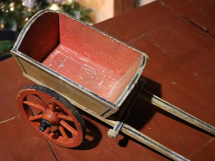Horse Pull Toy and Paint Decorated Cart Fantastic
