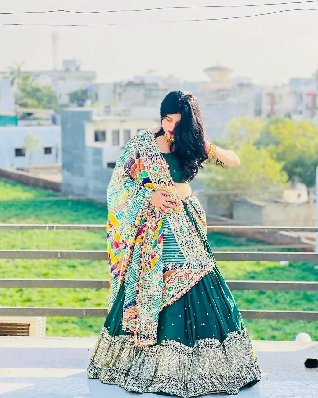 Innovative Green Color Georgette sequence Lehenga Choli