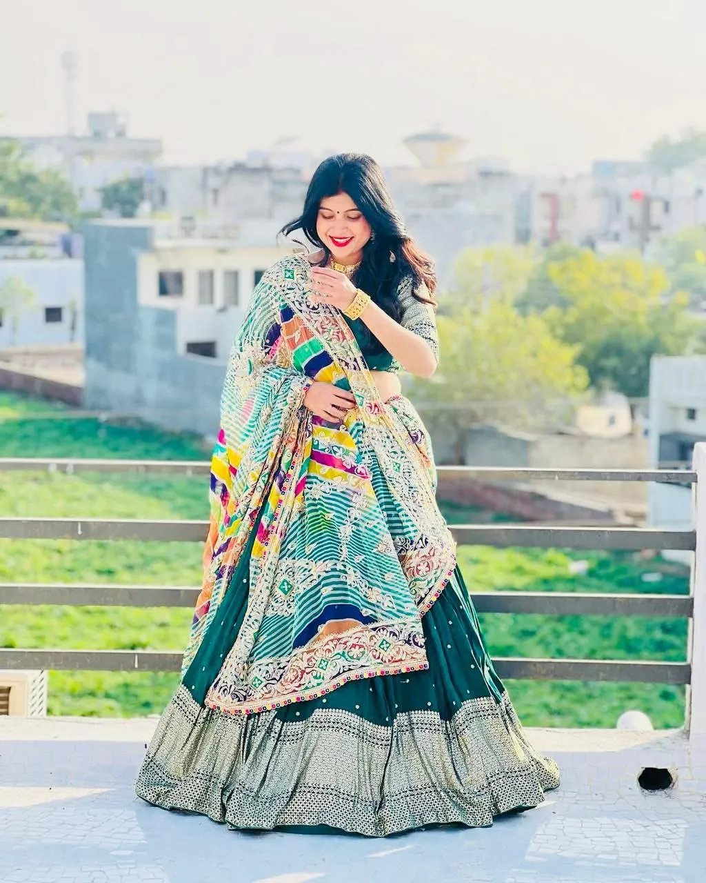 Innovative Green Color Georgette sequence Lehenga Choli