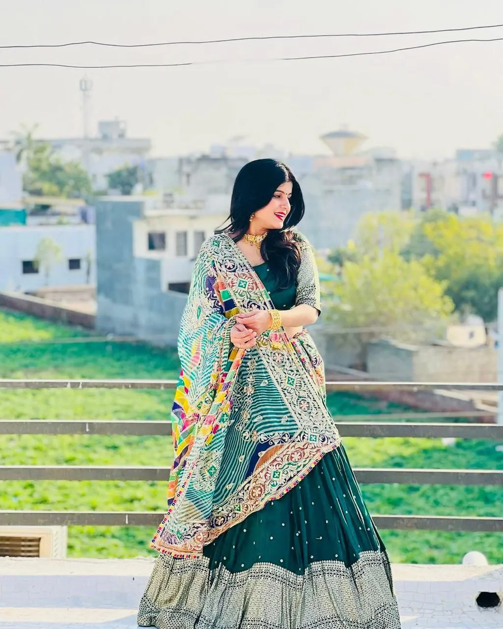Innovative Green Color Georgette sequence Lehenga Choli