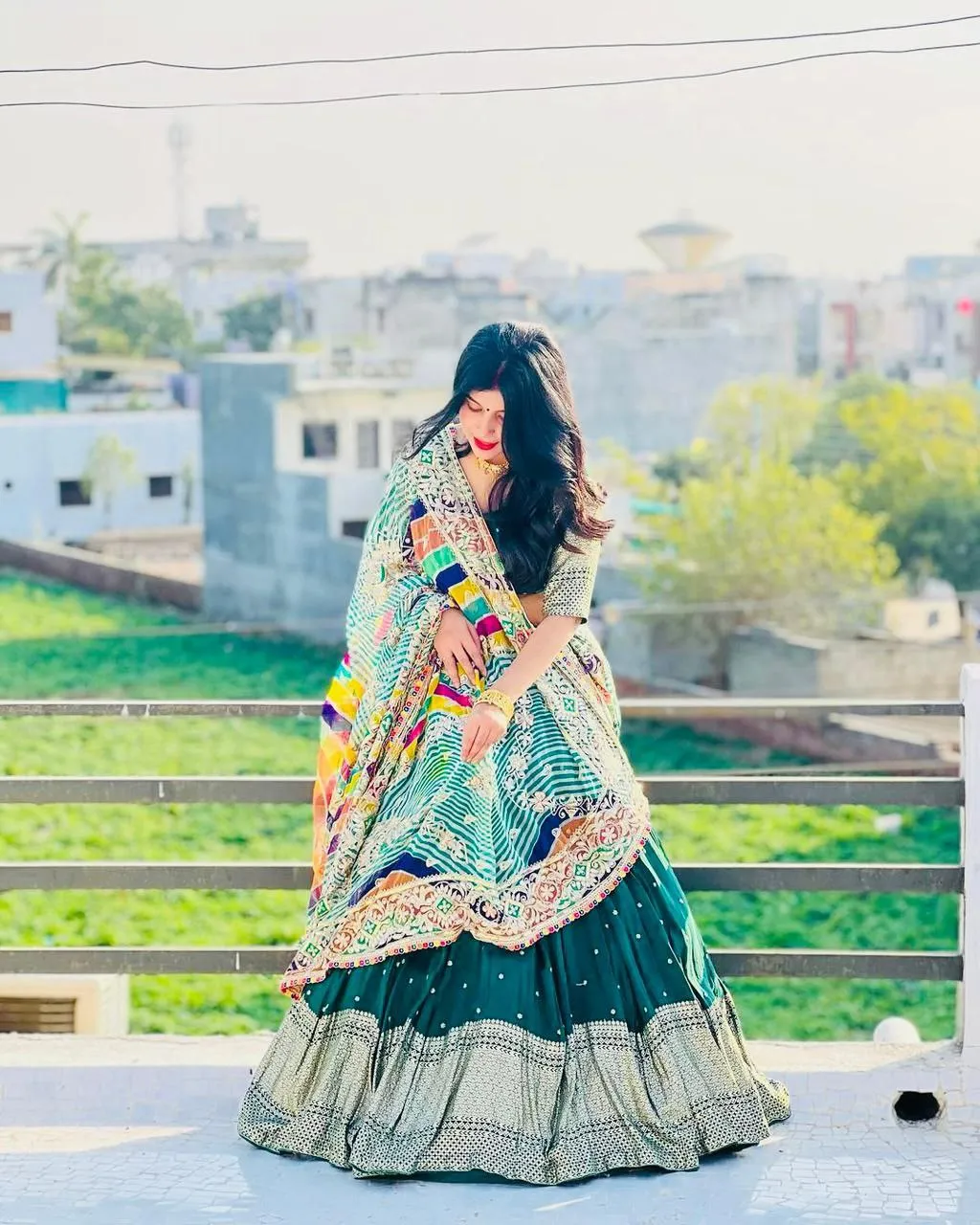 Innovative Green Color Georgette sequence Lehenga Choli
