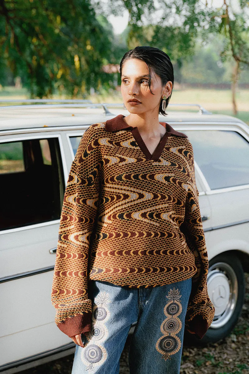 Leher Knitted Polo Sweater (Women)