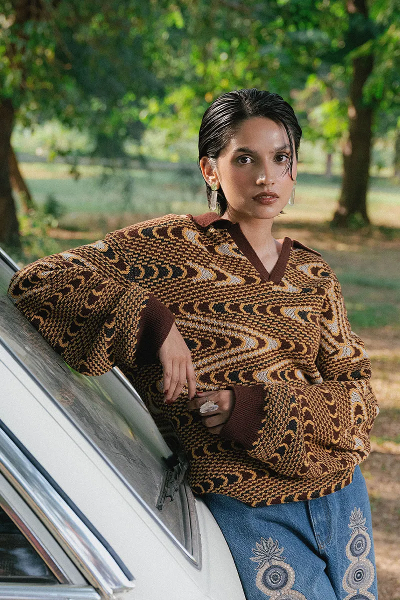 Leher Knitted Polo Sweater (Women)
