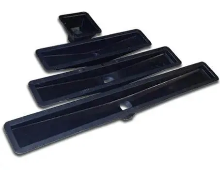 Linear Slot Drain Pan- Black ABS - CUSTOM MADE LENGTH