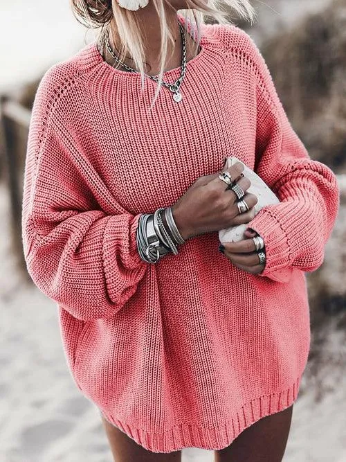 Loose Knitted Autumn Winter Knitwear Pullover