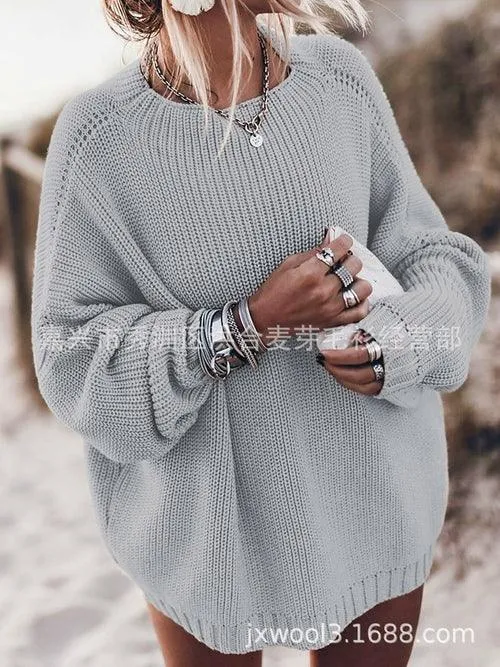 Loose Knitted Autumn Winter Knitwear Pullover