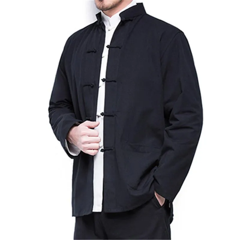 Men's Autumn Cotton Jacket With Chinese Collar